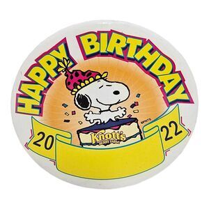 Snoopy Happy Birthday Knotts Berry Farm - Theme Park Souvenir 2.75" Button 2022